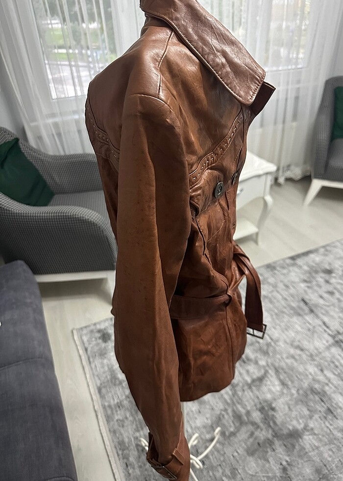 BUGATTİ MARKA XXL BEDEN HAKİKİ ÇOK ŞIK DERİ MONT KALIBI DARDIR G - Görsel 4