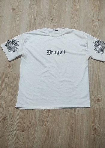 ONTU Dragon Baskılı Oversize T-Shirt  Beyaz (L / XXL Uyumlu) - Görsel 6