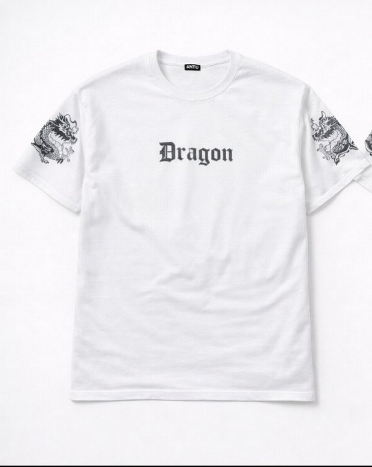 ONTU Dragon Baskılı Oversize T-Shirt  Beyaz (L / XXL Uyumlu) - Görsel 3