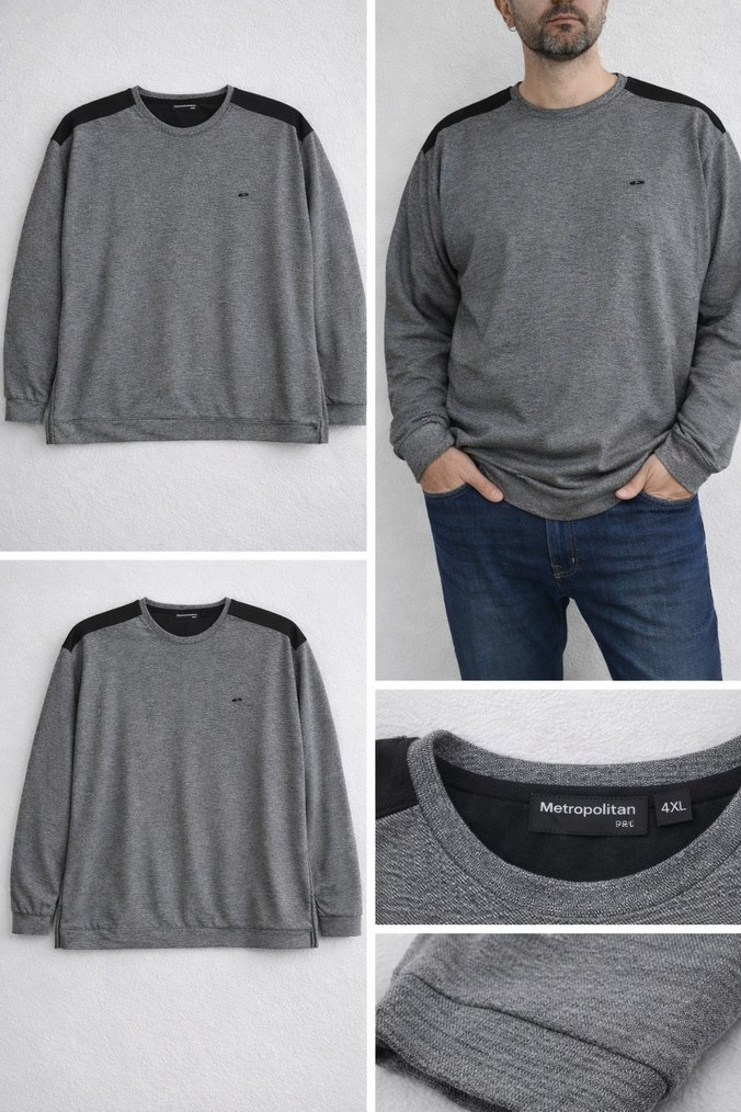Metropolitan Erkek Sweatshirt  4XL Beden - Görsel 4