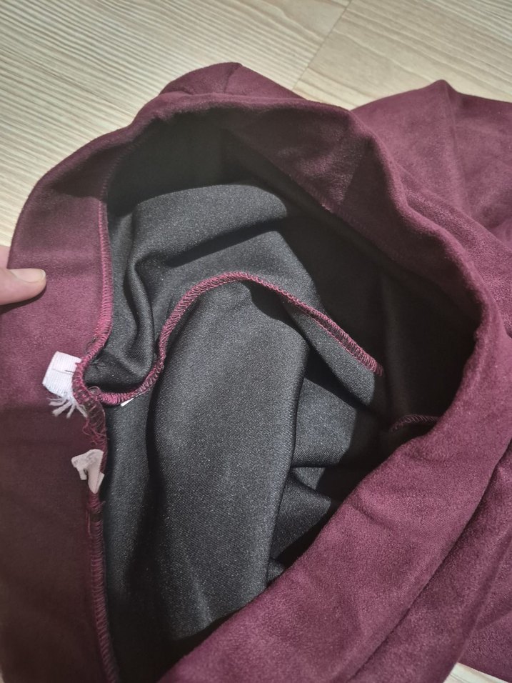 Bordo Nubuk Tayt İncili Detaylı — görsel 7/10