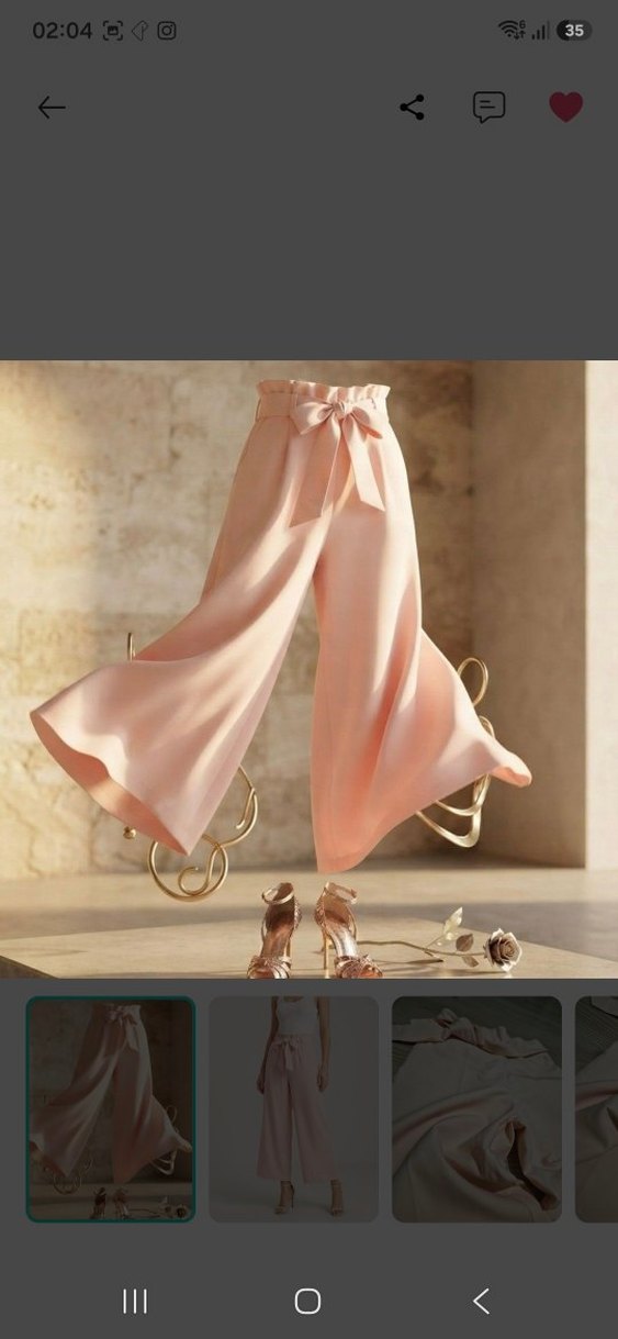 Pastel Pembe Yüksek Bel Bol Paça Pantolon — görsel 2/14