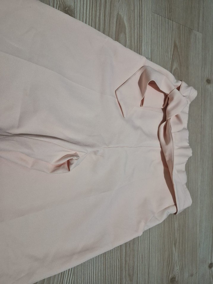 Pastel Pembe Yüksek Bel Bol Paça Pantolon — görsel 6/14