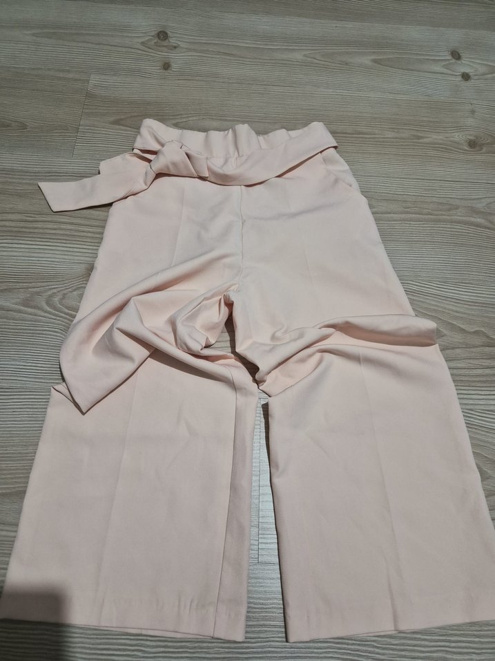Pastel Pembe Yüksek Bel Bol Paça Pantolon — görsel 11/14