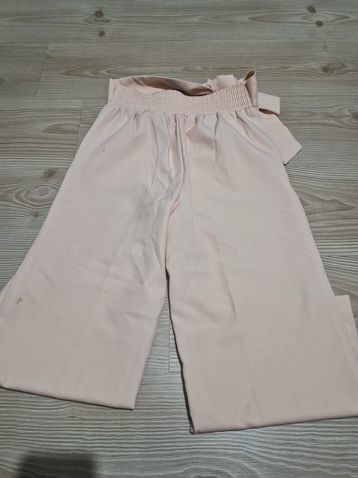 Pastel Pembe Yüksek Bel Bol Paça Pantolon — görsel 7/14