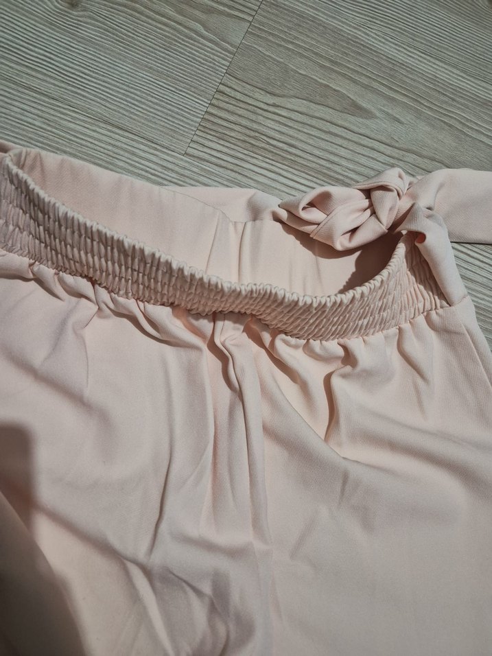Pastel Pembe Yüksek Bel Bol Paça Pantolon — görsel 8/14