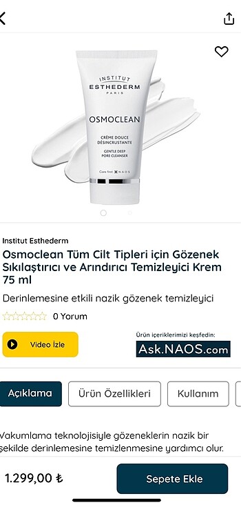 Bioderma Esthderm gözünle sıkılaştırıcı temizleyici