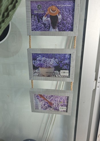 Gri Renkli İpli 3'lü Ahşap Çerçeve - Görsel 2