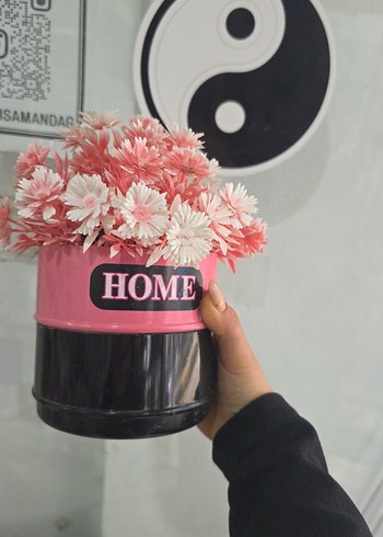 Pembe Siyah Dekoratif Ev Saksısı - Görsel 2