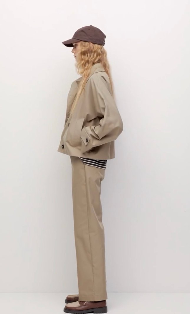 volanlı kollu kısa Trençkot - Görsel 2