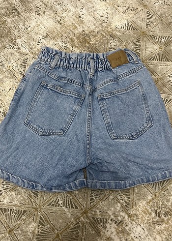Kadın Mavi Mini Denim Şort - Görsel 2