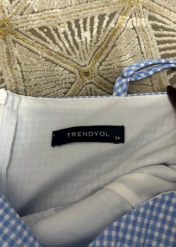 Mavi Ekose Detaylı Midi Tulum - Görsel 3