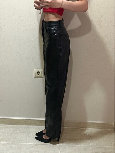 H&M suni deri pantolon