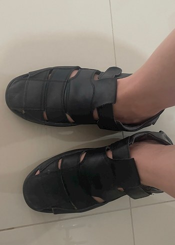 Siyah Tokalı Erkek Sandalet 43 numara - Görsel 3
