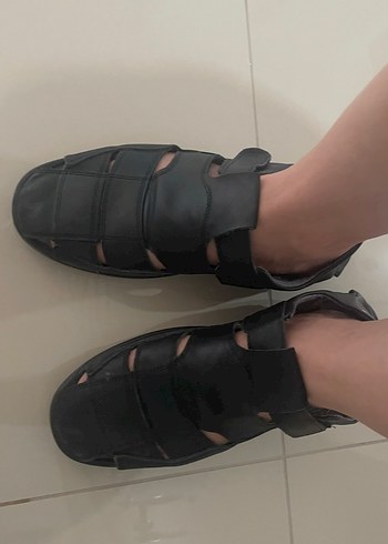 Siyah Tokalı Erkek Sandalet 43 numara - Görsel 8