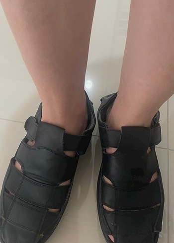 Siyah Tokalı Erkek Sandalet 43 numara - Görsel 2