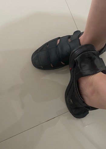 Siyah Tokalı Erkek Sandalet 43 numara - Görsel 4