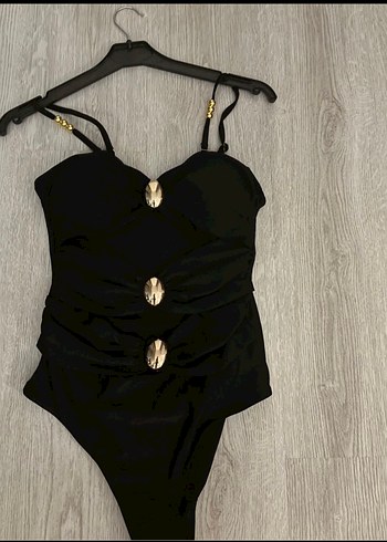 Lily&Rose Siyah Strappy Kadın Mayo - Görsel 3