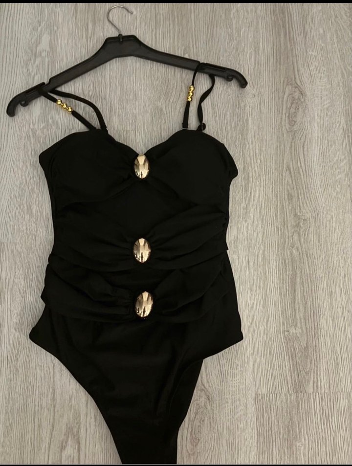 Lily&Rose  Siyah Strappy Kadın Mayo - Görsel 3