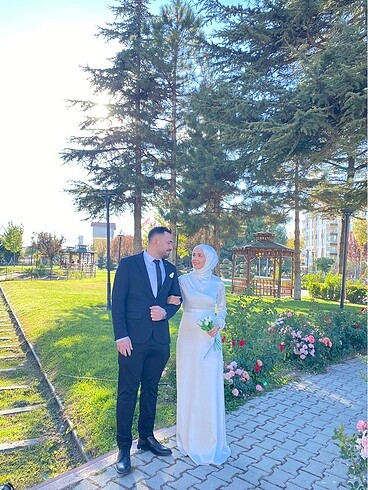 38 Beden Beyaz saten nıkah elbısesı