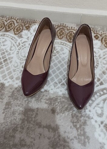 37 Beden bordo Renk Kadın stiletto ayakkabı 6cm topuk boyu