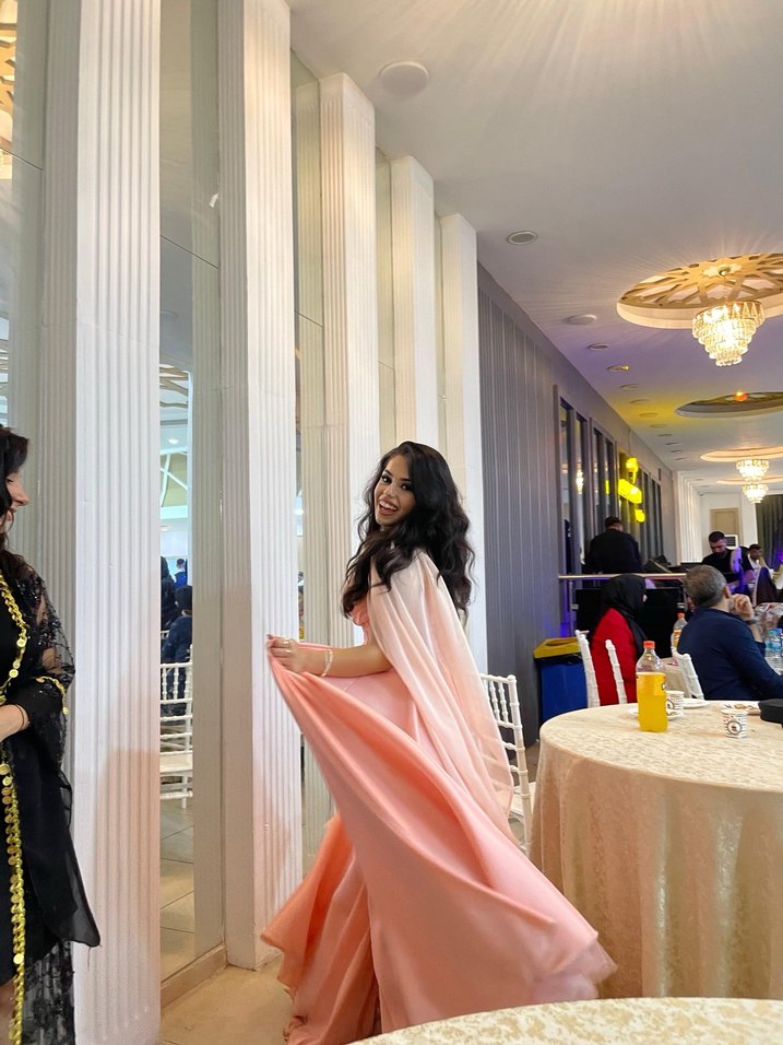 Pudra Straplez Uzun Abiye Elbise - Görsel 3