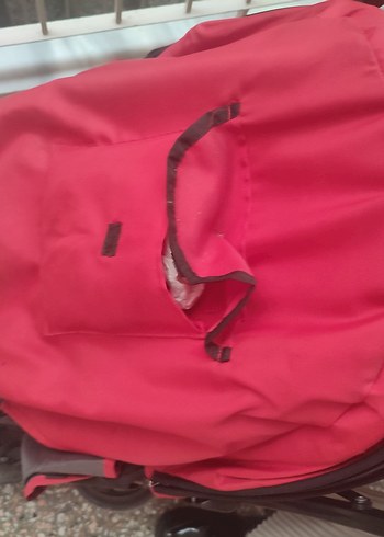 Kırmızı ve Gri Bebek Arabası - Görsel 3