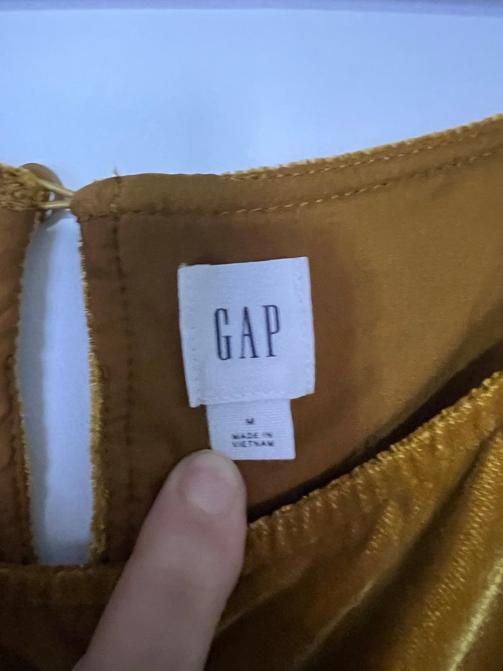 Kahverengi Midi Keten Elbise GAP marka - Görsel 2