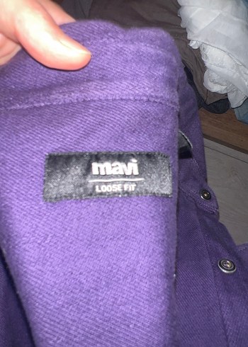 Mor Uzun Kollu Denim Gömlek - Görsel 4