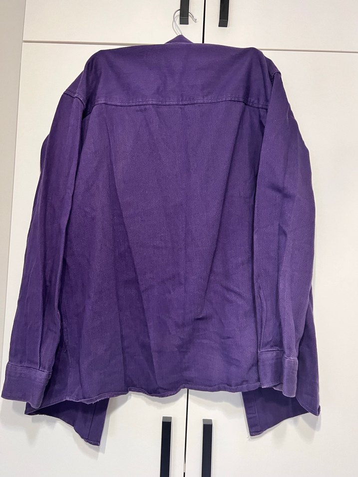 Mor Uzun Kollu Denim Gömlek - Görsel 3