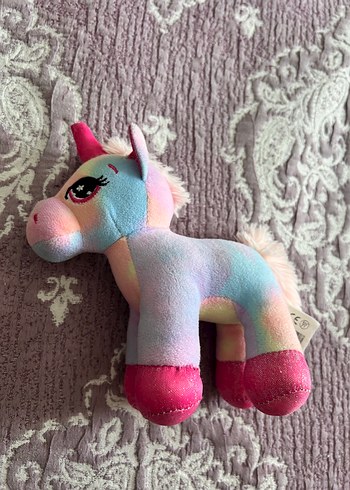 Pastel Renkli Peluş Unicorn Oyuncak - Görsel 2