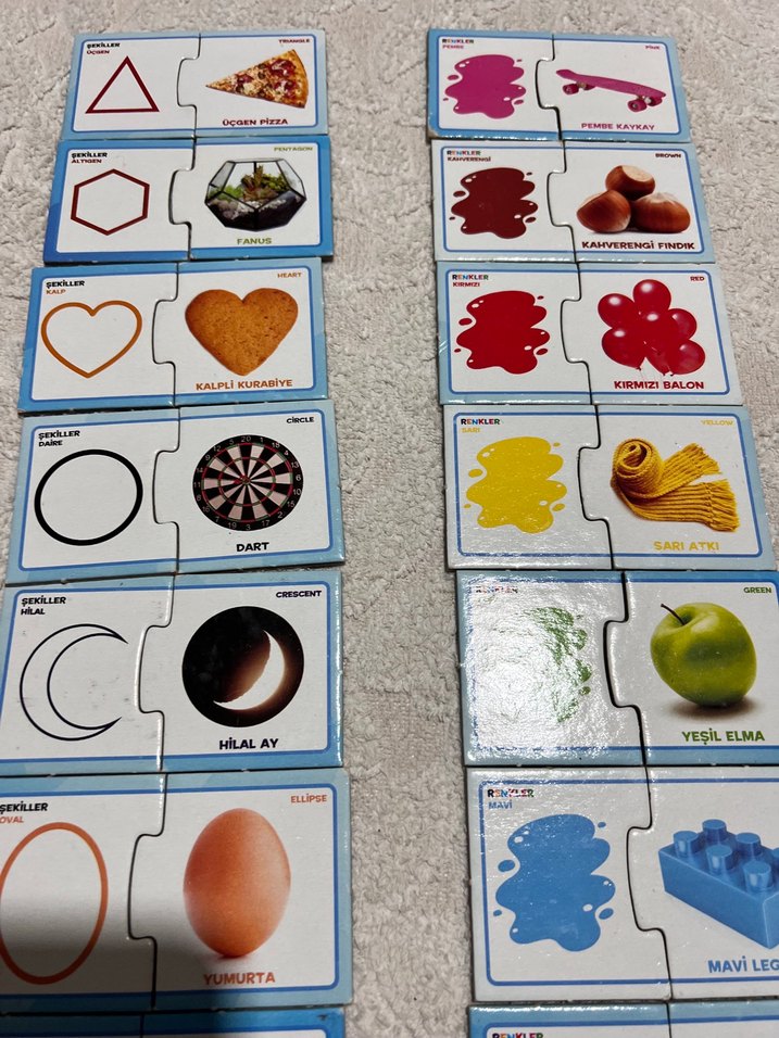 Çok Renkli Eğitici Hafıza Kartları - Görsel 2