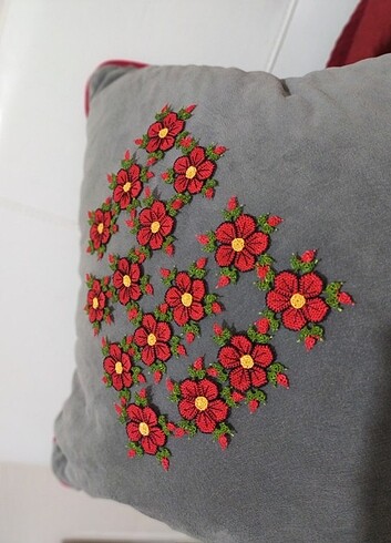  Beden kırmızı Renk İğne oyası motif#japon gulu