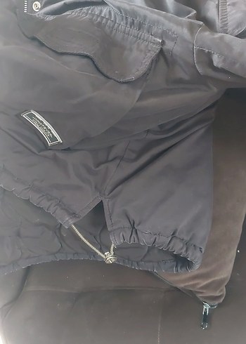 Gri Kapüşonlu Kadın Kışlık Mont - Görsel 9