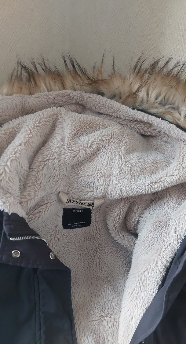 Gri Kapüşonlu Kadın Kışlık Mont - Görsel 4