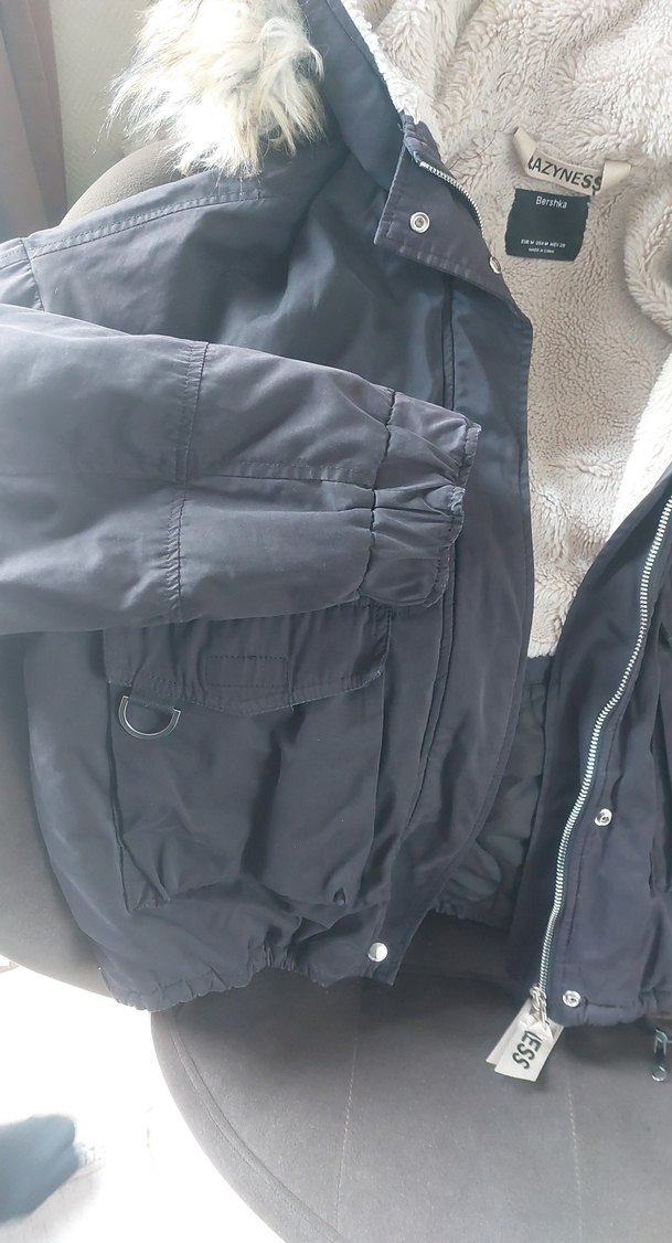 Gri Kapüşonlu Kadın Kışlık Mont - Görsel 5