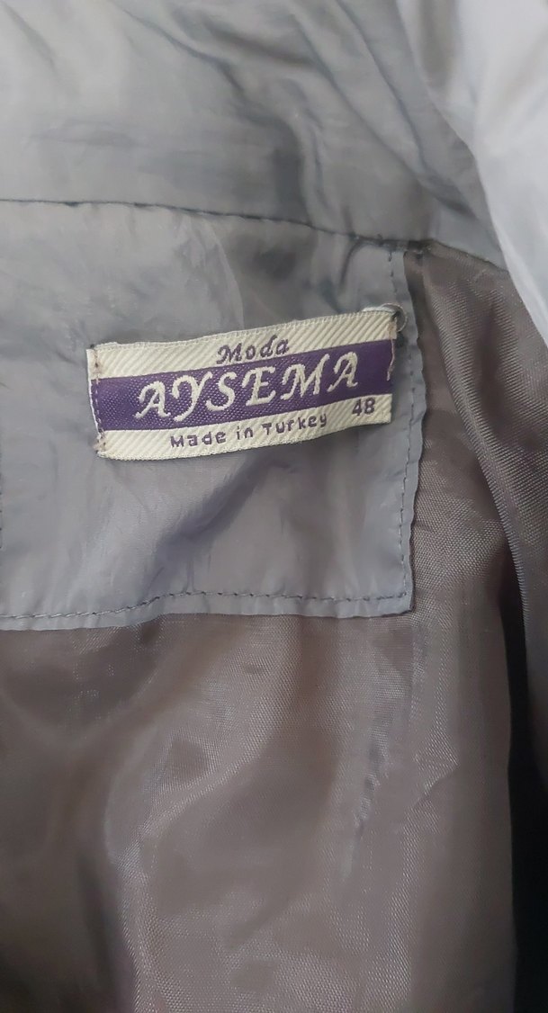 Gri Uzun Kadın Kışlık Kemerli Mont - Görsel 5