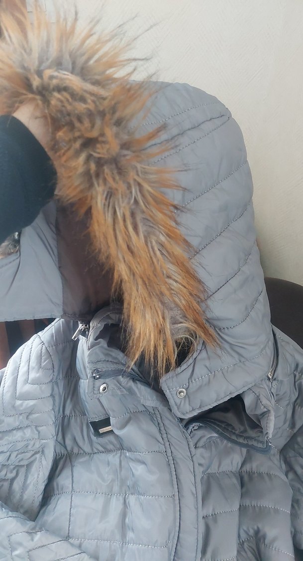 Gri Uzun Kadın Kışlık Kemerli Mont - Görsel 4