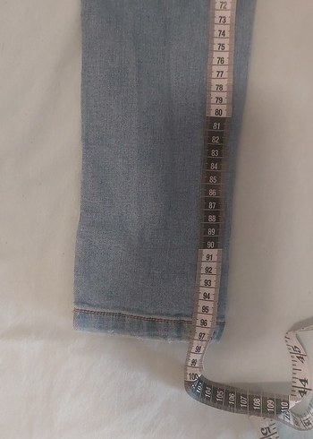 Düğmeli Mavi Kadın Normal Boy Jean - Görsel 7