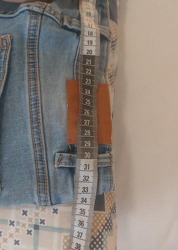 Düğmeli Mavi Kadın Normal Boy Jean - Görsel 8