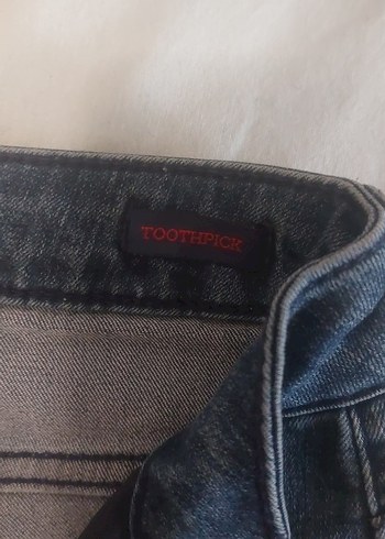 Kadın Gri Kot Pantolon, Kemerli, Midi Boy - Görsel 5