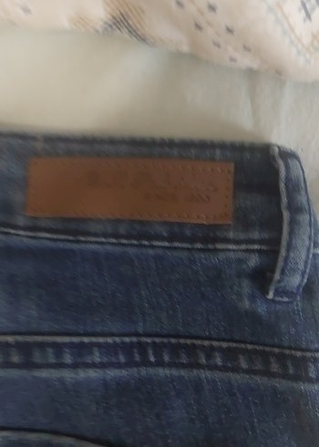 Kadın Gri Kot Pantolon, Kemerli, Midi Boy - Görsel 9