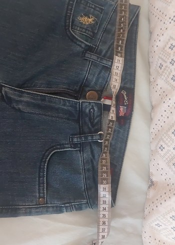 Kadın Gri Kot Pantolon, Kemerli, Midi Boy - Görsel 11