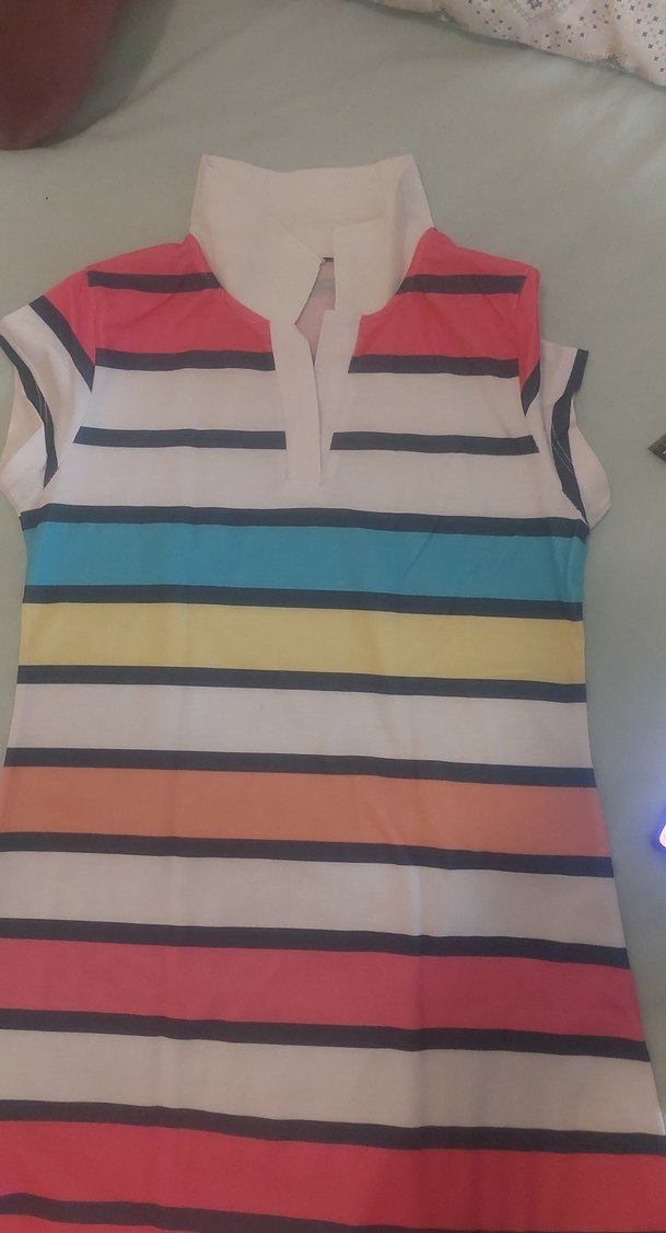 Çizgili Midi Kadın Elbise - Görsel 2