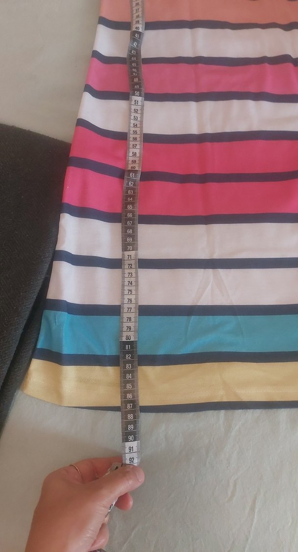 Çizgili Midi Kadın Elbise - Görsel 4