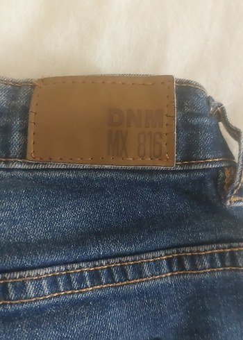 Kadın Lacivert Midi Boy Kemerli Denim Pantolon - Görsel 5