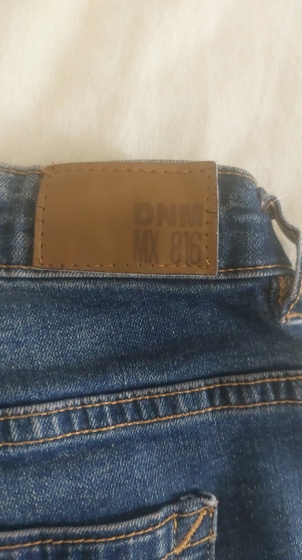 Kadın Lacivert Midi Boy Kemerli Denim Pantolon - Görsel 5