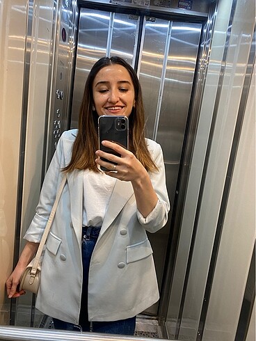 Buz mavi blazer