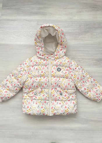 Mango Orijinal Çiçek Desenli Kapüşonlu Kız Mont - Görsel 2