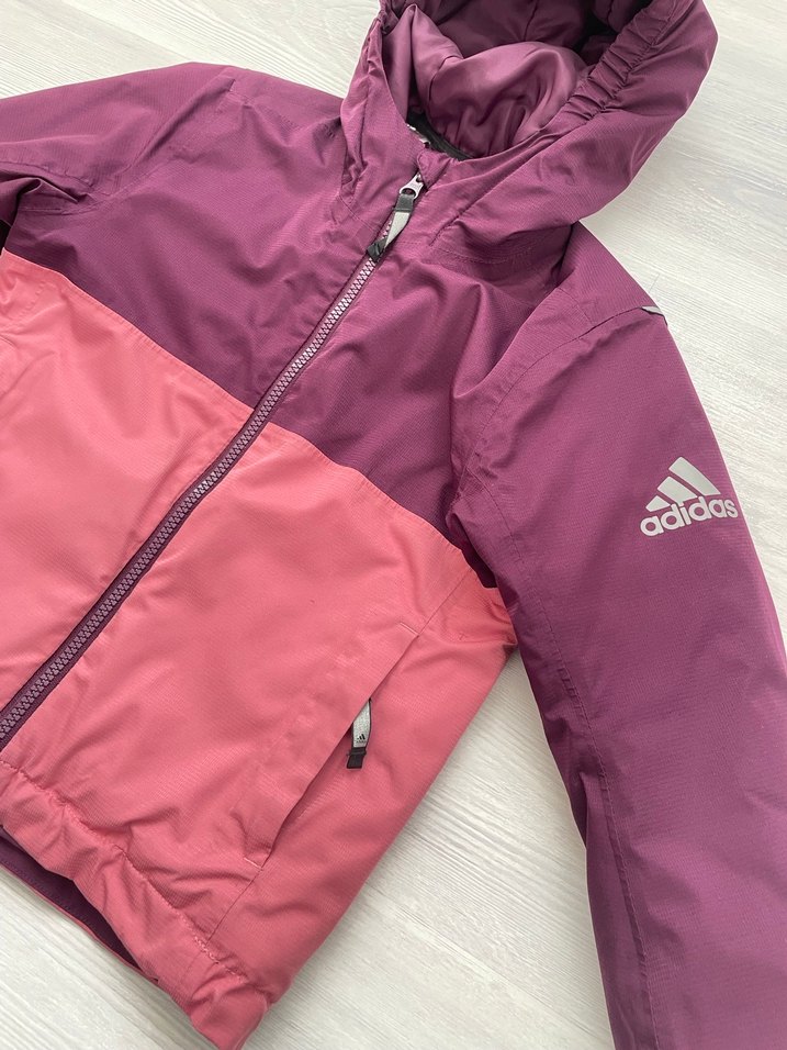 Adidas Kız Çocuk Mor-Pembe Fermuarlı Mont - Görsel 4